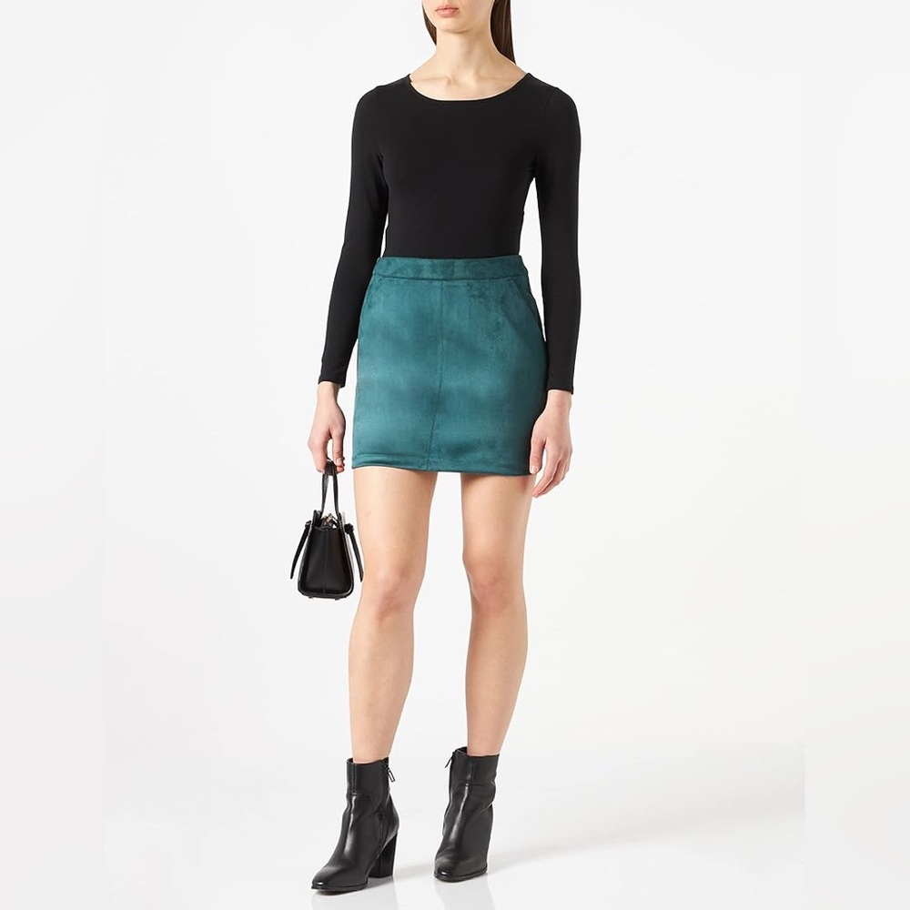 Vero Moda Dark Green Suede Mini Skirt Size M